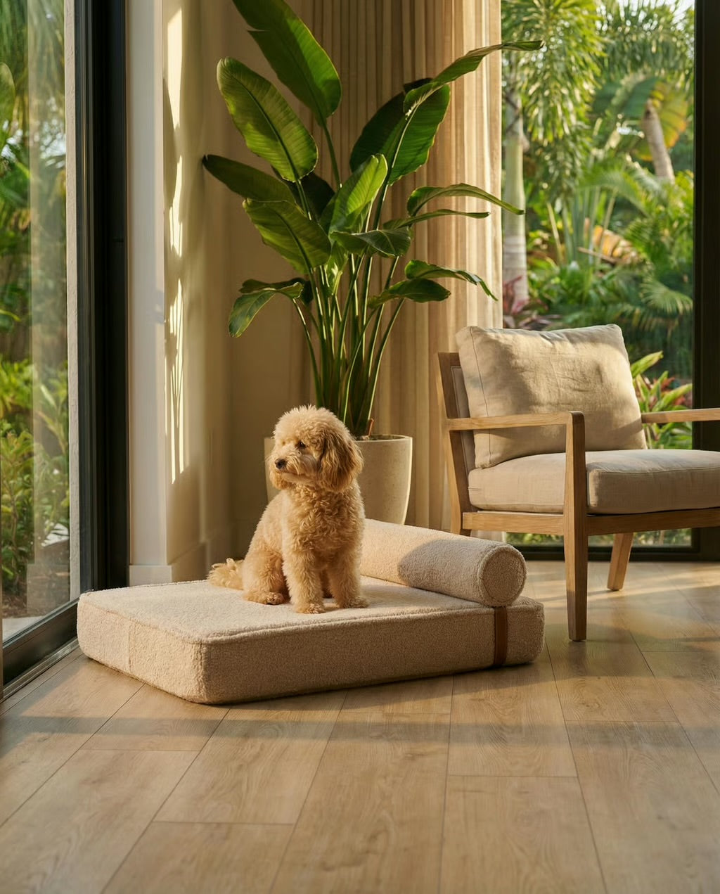 The Modern Day Bed — Boucle Lounge Dog Bed | High-Density Foam, Waterproof Lined, Washable