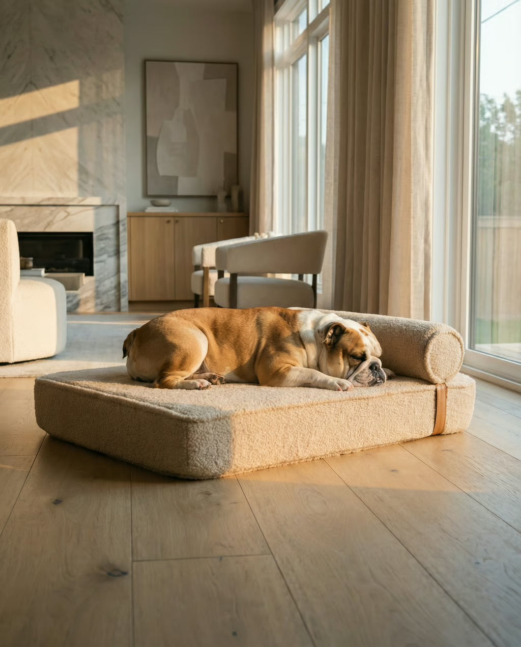 The Modern Day Bed — Boucle Lounge Dog Bed | High-Density Foam, Waterproof Lined, Washable