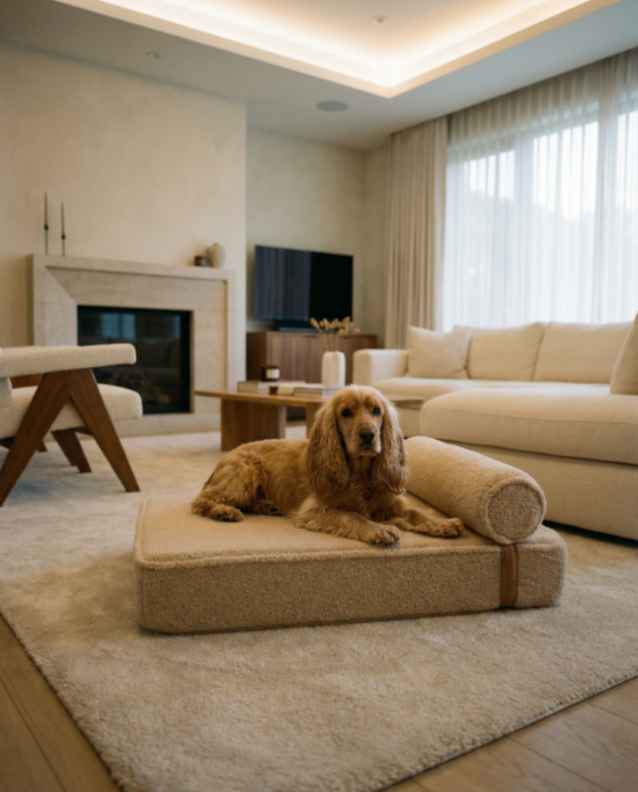The Modern Day Bed — Boucle Lounge Dog Bed | High-Density Foam, Waterproof Lined, Washable