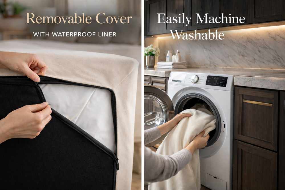 Zips off, washes clean, Waterproof Mattress