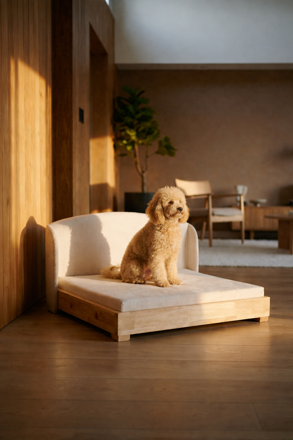 The Haven solid hardwood dog bed